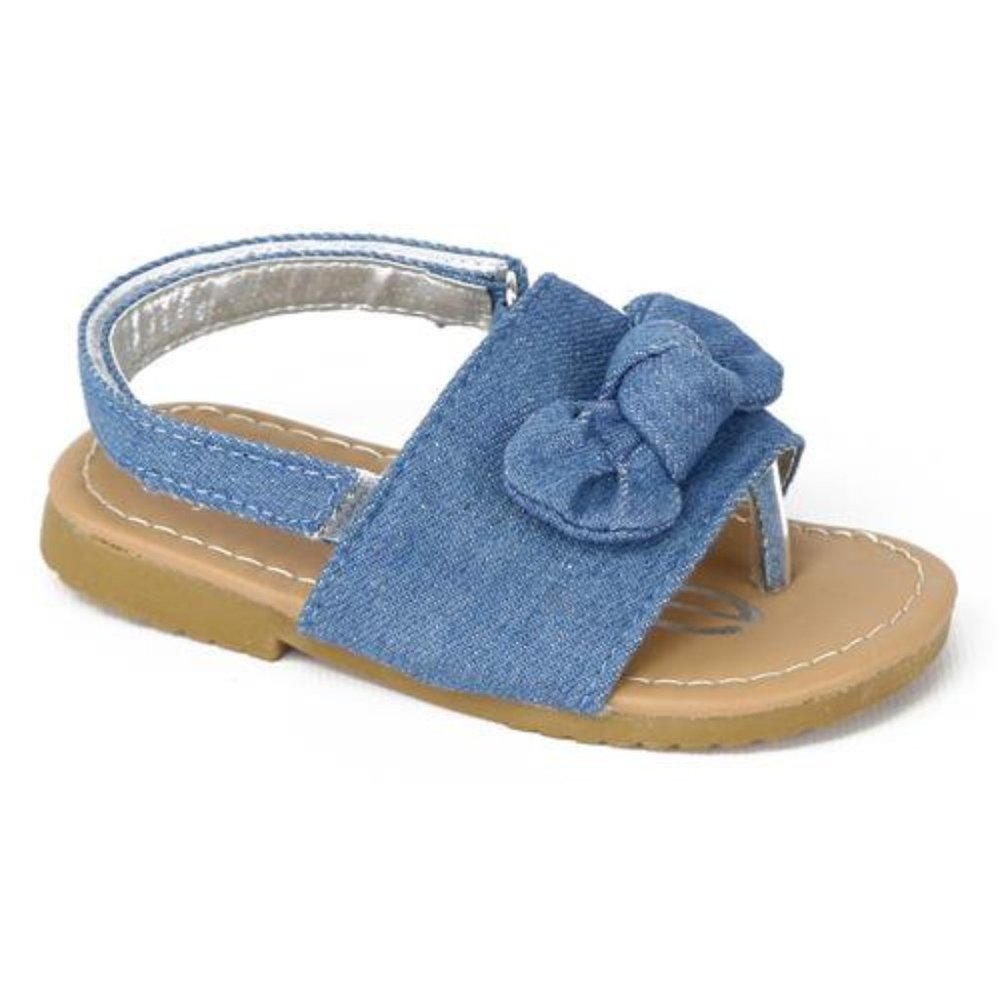Bebe Toddler Girls5 Bebe Denim Buckle Comfy Casual Knot Sandal Flip Flops